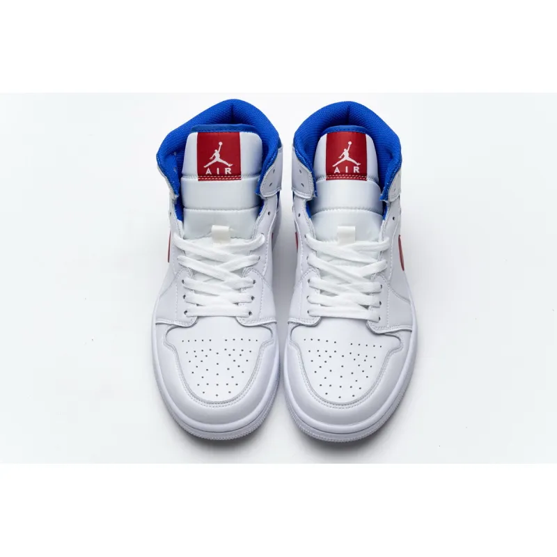 GET Jordan 1 Mid White Red Royal,BQ6472-164