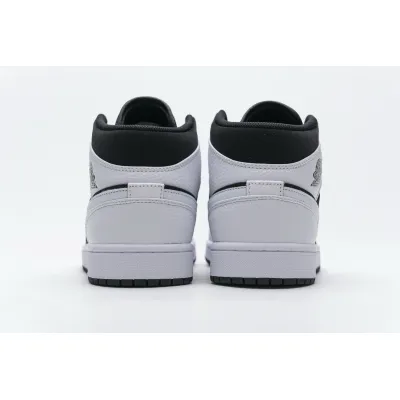 GET Jordan 1 Mid White Black,554724-113 02