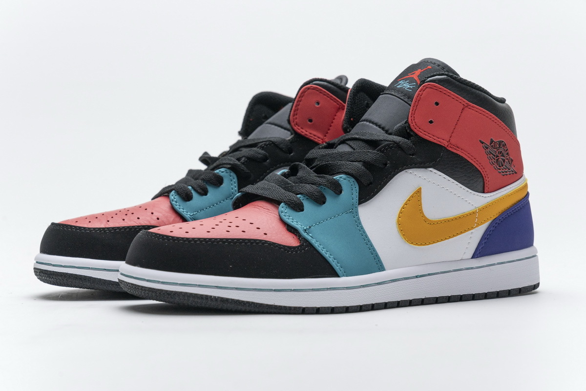  GET Jordan 1 Mid Bred Multi-Color,554724-125