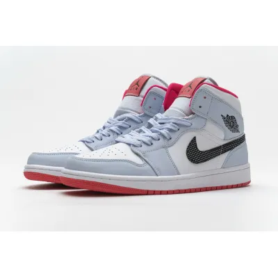 GET Jordan 1 Mid Half Blue Polka Dot Swoosh,555112-400 01