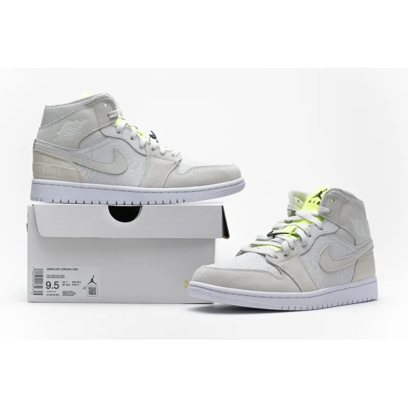 GET Jordan 1 Mid Vast Grey Ghost Green,CV3018--001