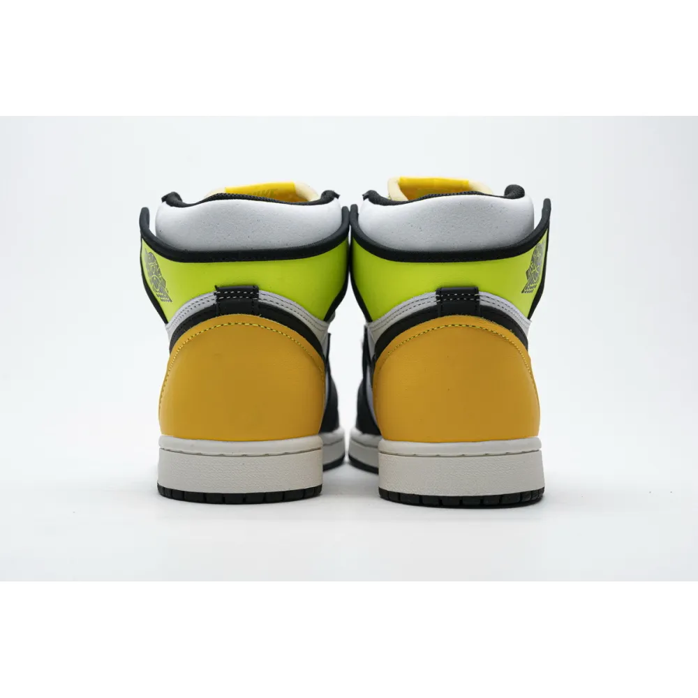 Perfectkicks Jordan 1 Retro High White Black Volt University Gold,555088-118