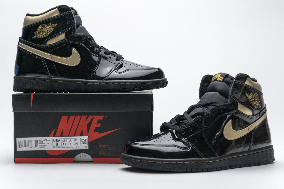  GET Jordan 1 Retro High Black Metallic Gold (2020),555088-032