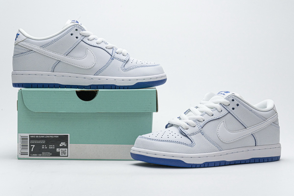  Perfectkicks SB Dunk Low Premium White Game Royal,CJ6884-100