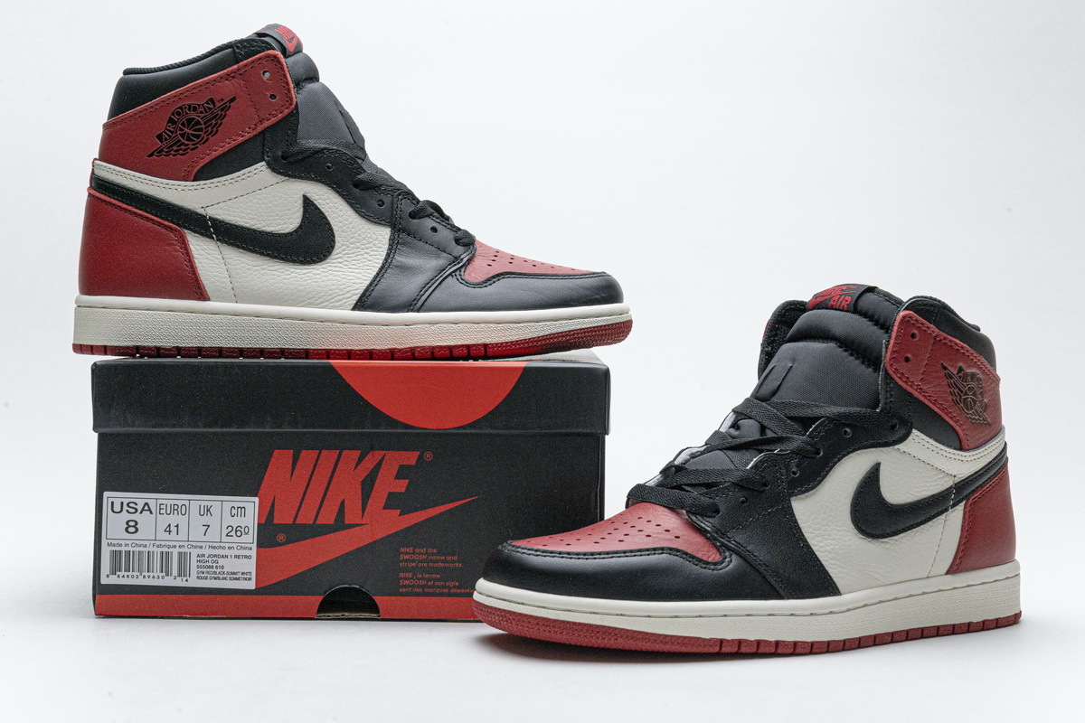  GET Jordan 1 Retro High Bred Toe,555088-610