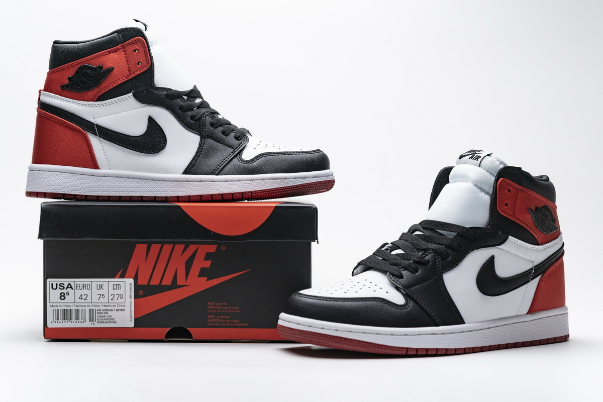  GET Jordan 1 Retro High Satin Black Toe,CD0461-016