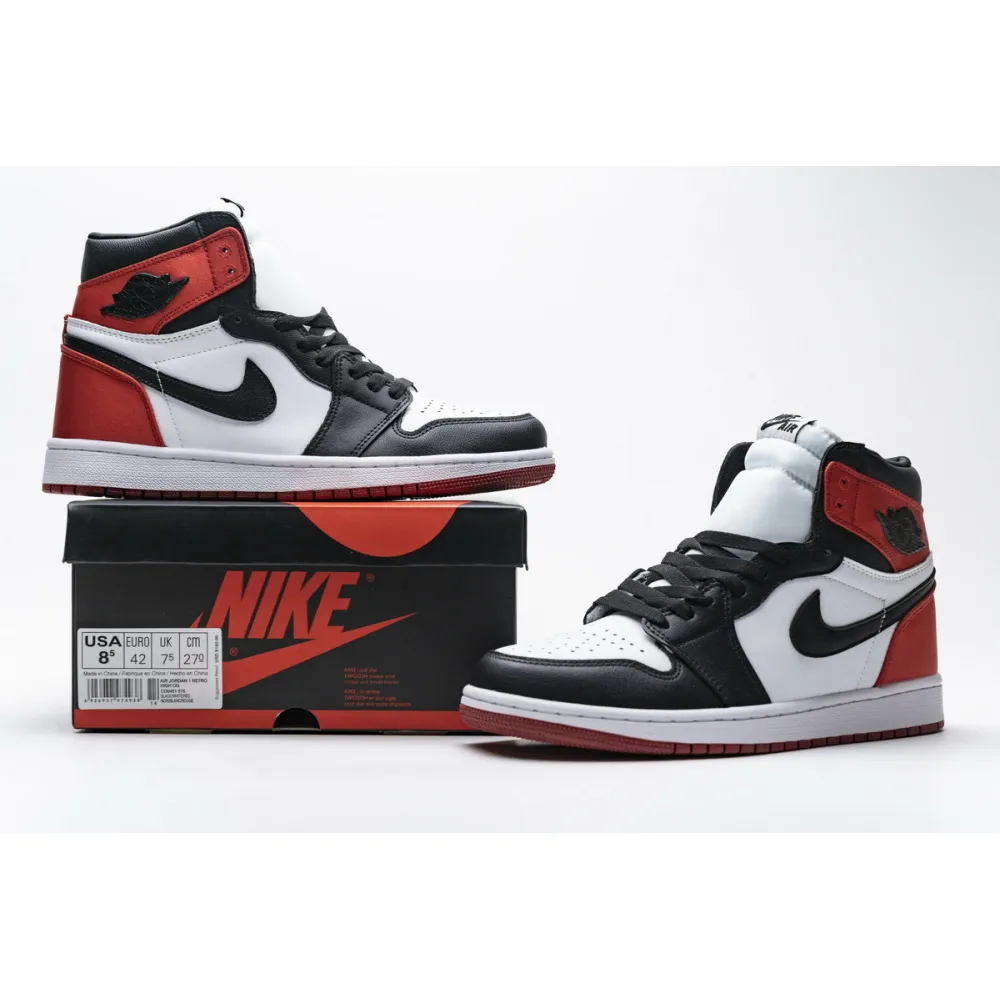 GET Jordan 1 Retro High Satin Black Toe,CD0461-016