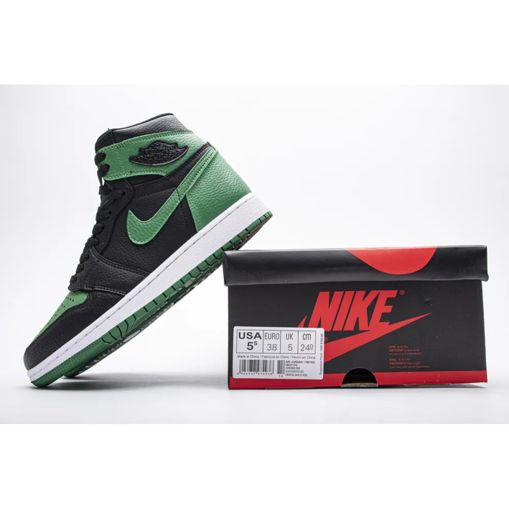 GET Jordan 1 Retro High Pine Green Black,555088-030