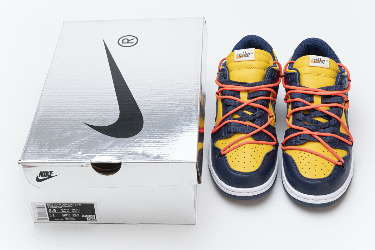  GET SB Dunk Low Off-White University Gold Midnight Navy,CT0856-700