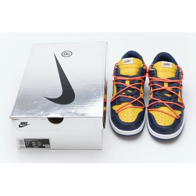  GET SB Dunk Low Off-White University Gold Midnight Navy,CT0856-700 02