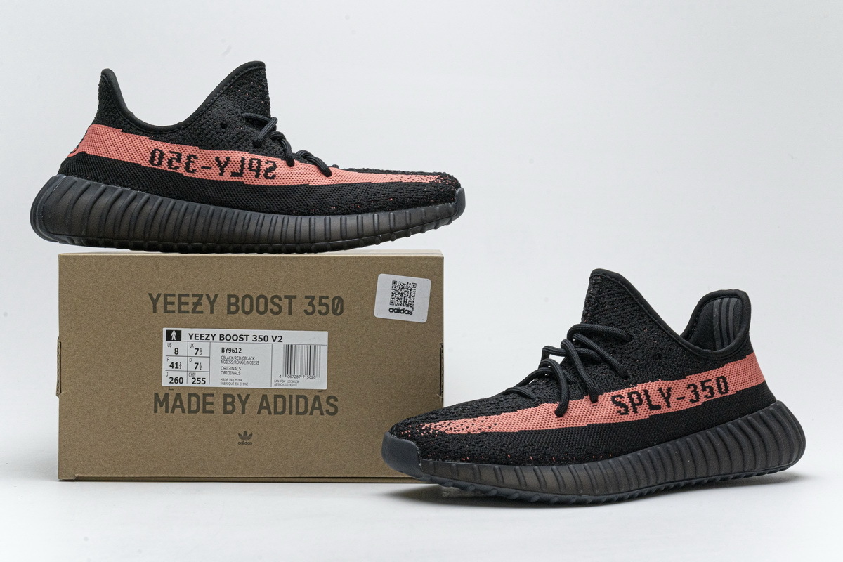  Perfectkicks Yeezy Boost 350 V2 Black Red,CP9612