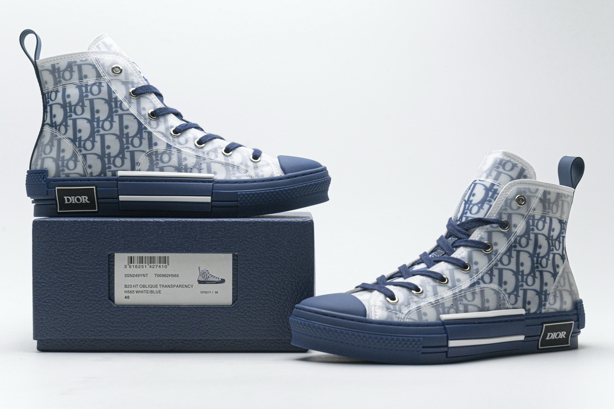  Perfectkicks Dior B23 HT Oblique Transparency HIGH T00962H565 White Blue