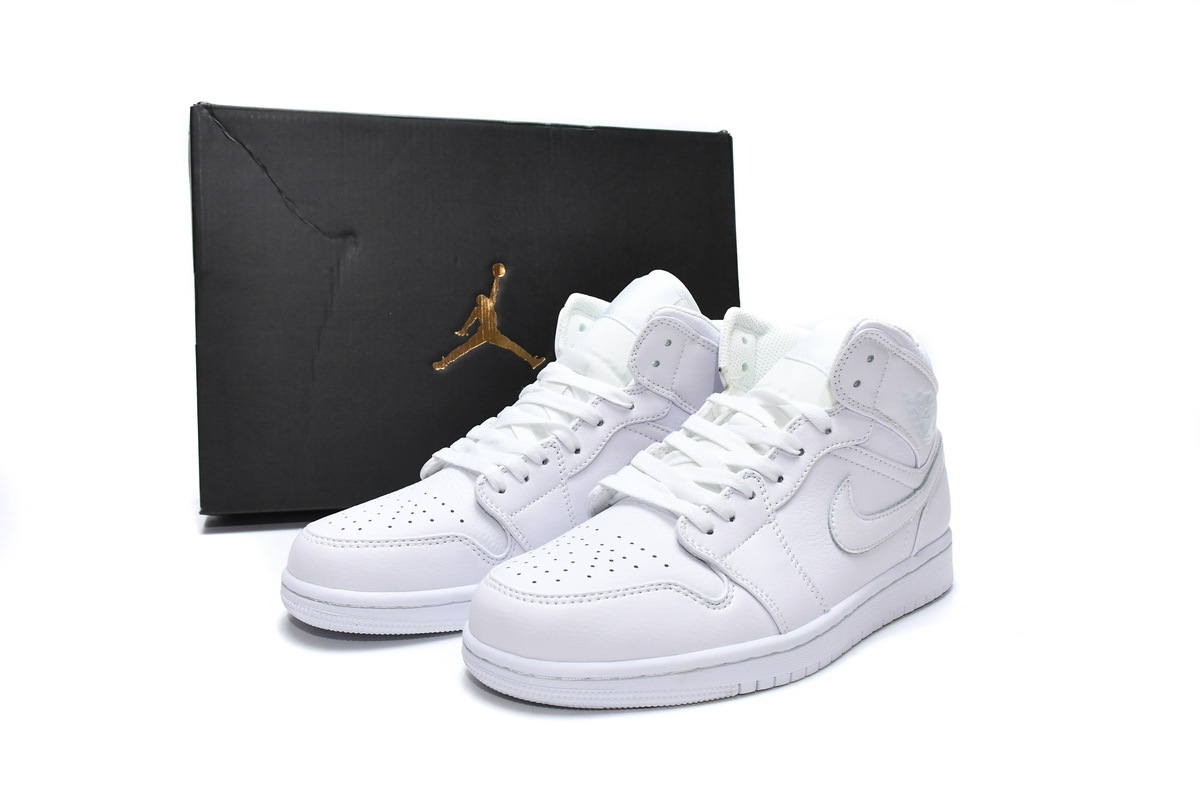  GET Jordan 1 Mid Triple White (2019),554724-129