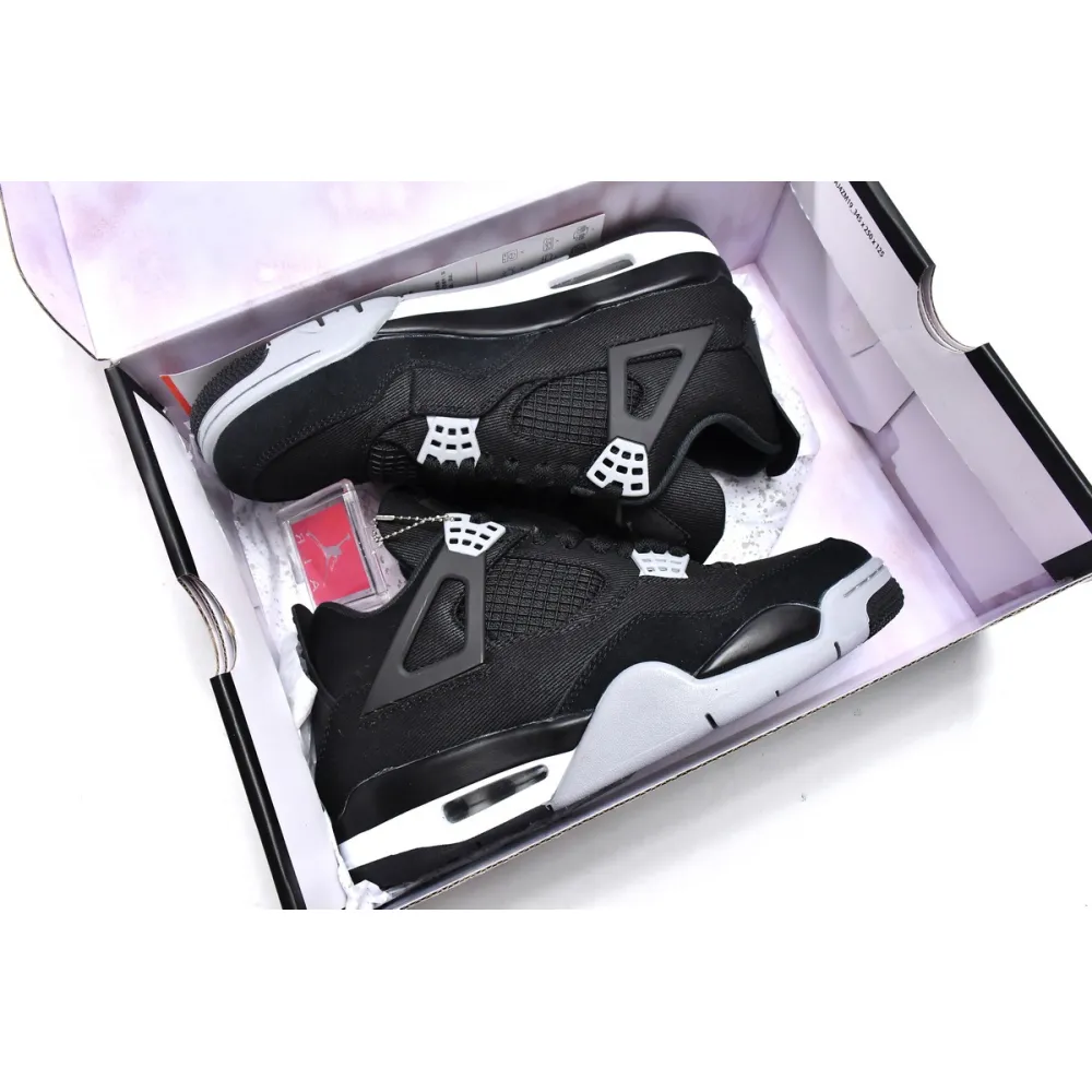 【Factory discount $10】 Perfectkicks Air Jordan 4 Retro Black Canvas,DH7138-006