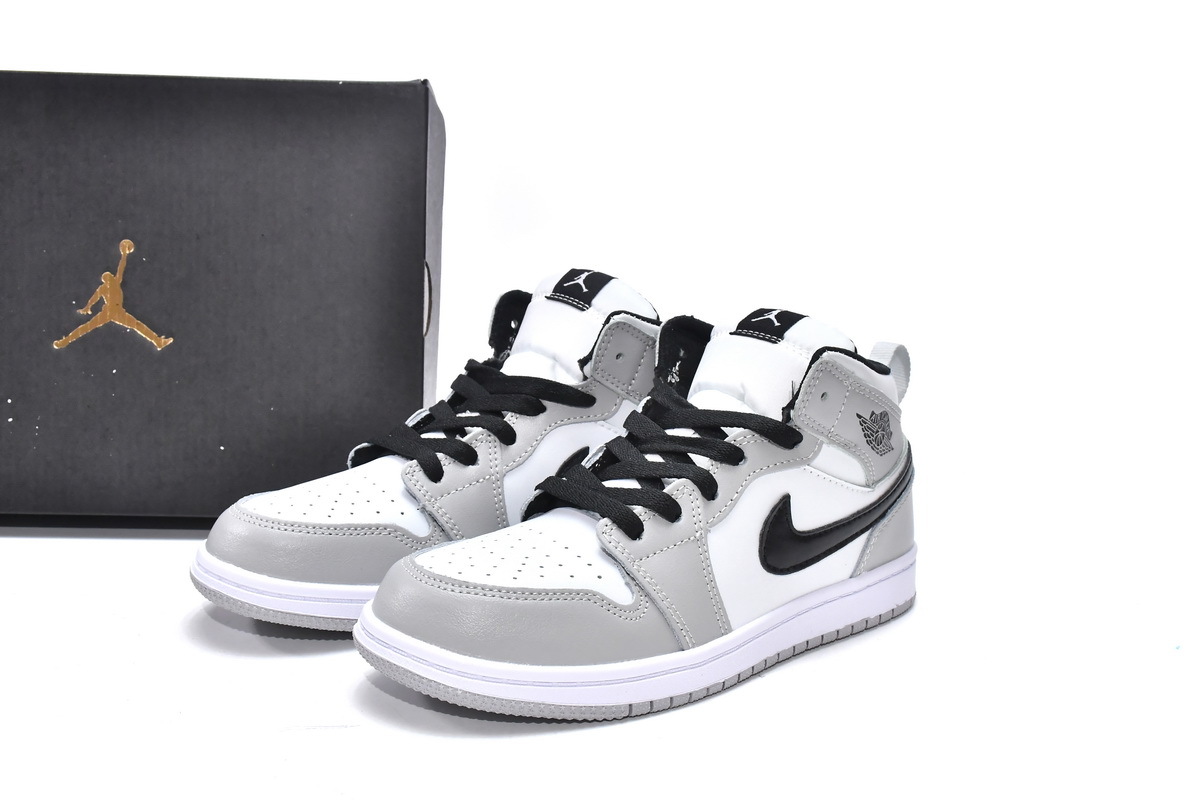  PK Kids Jordan 1 Mid Light Smoke Grey (TD), 640735-092