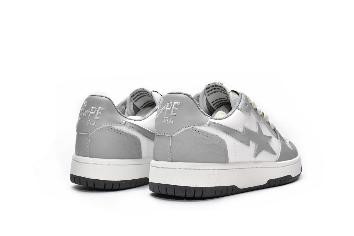  Perfectkicks A Bathing Ape Bape Sk8 Sta Light Grey Cream, 001FWG701033X