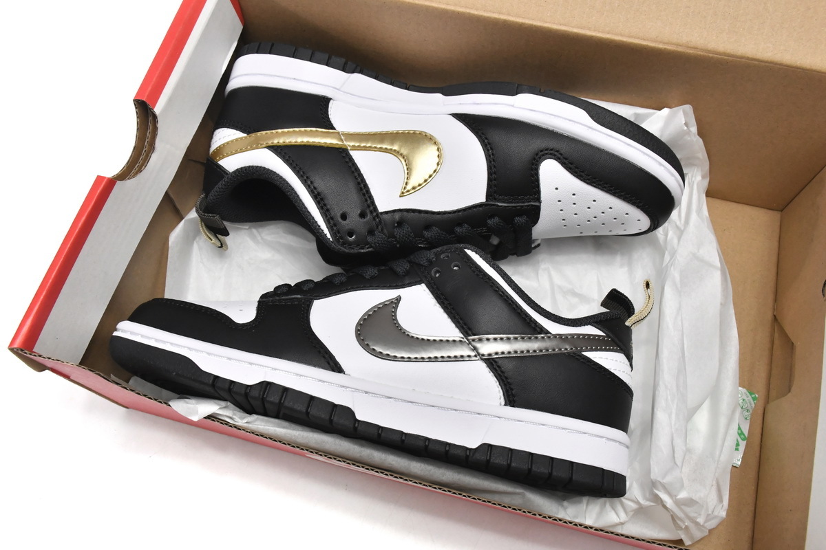  Perfectkicks Dunk Low Black White Metallic (GS), DH9764-001
