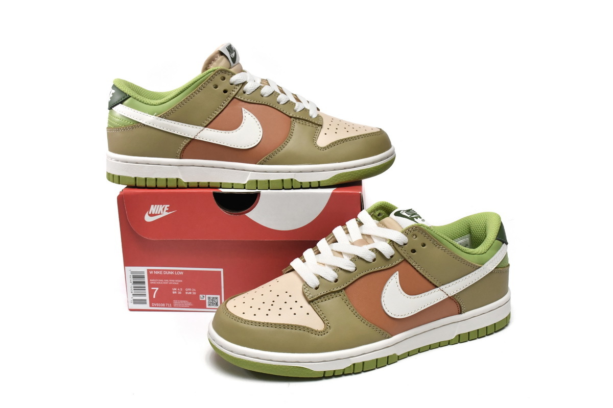  Perfectkicks Dunk Low Brown Veail Sail Vivid Green,DV9108-711 