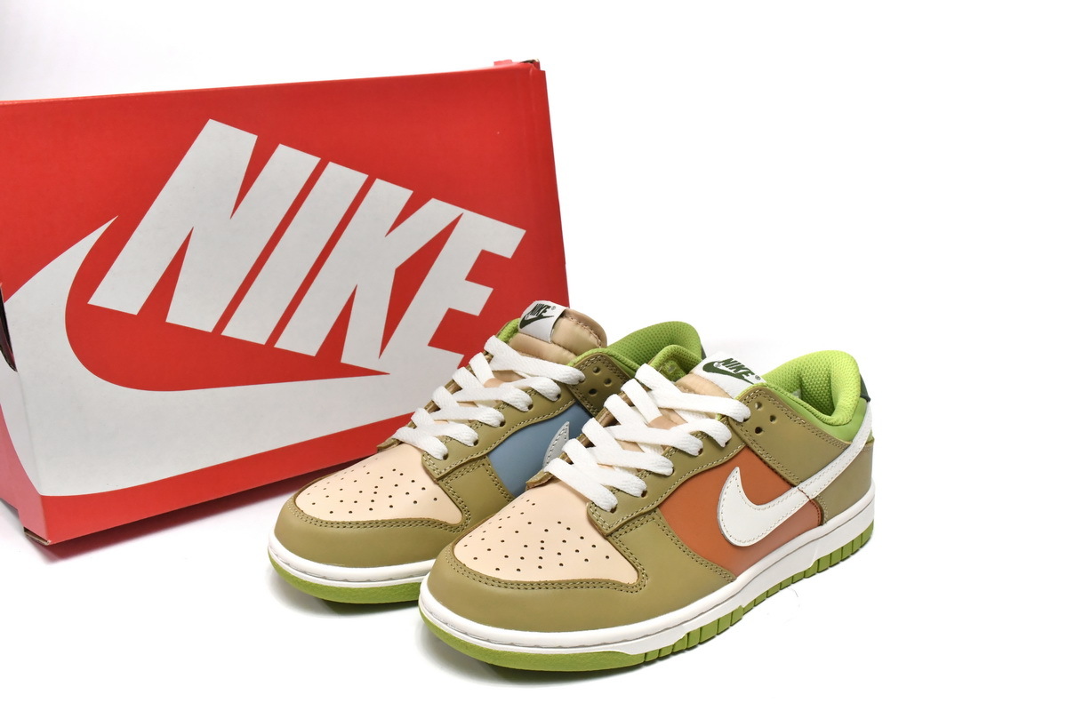  Perfectkicks Dunk Low Brown Veail Sail Vivid Green,DV9108-711 