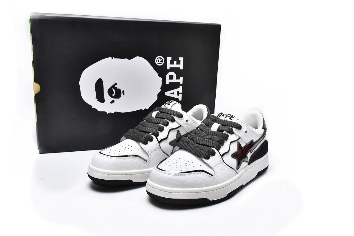 Perfectkicks A Bathing Ape Bape SK8 Sta White Silver, 1H80-191-020