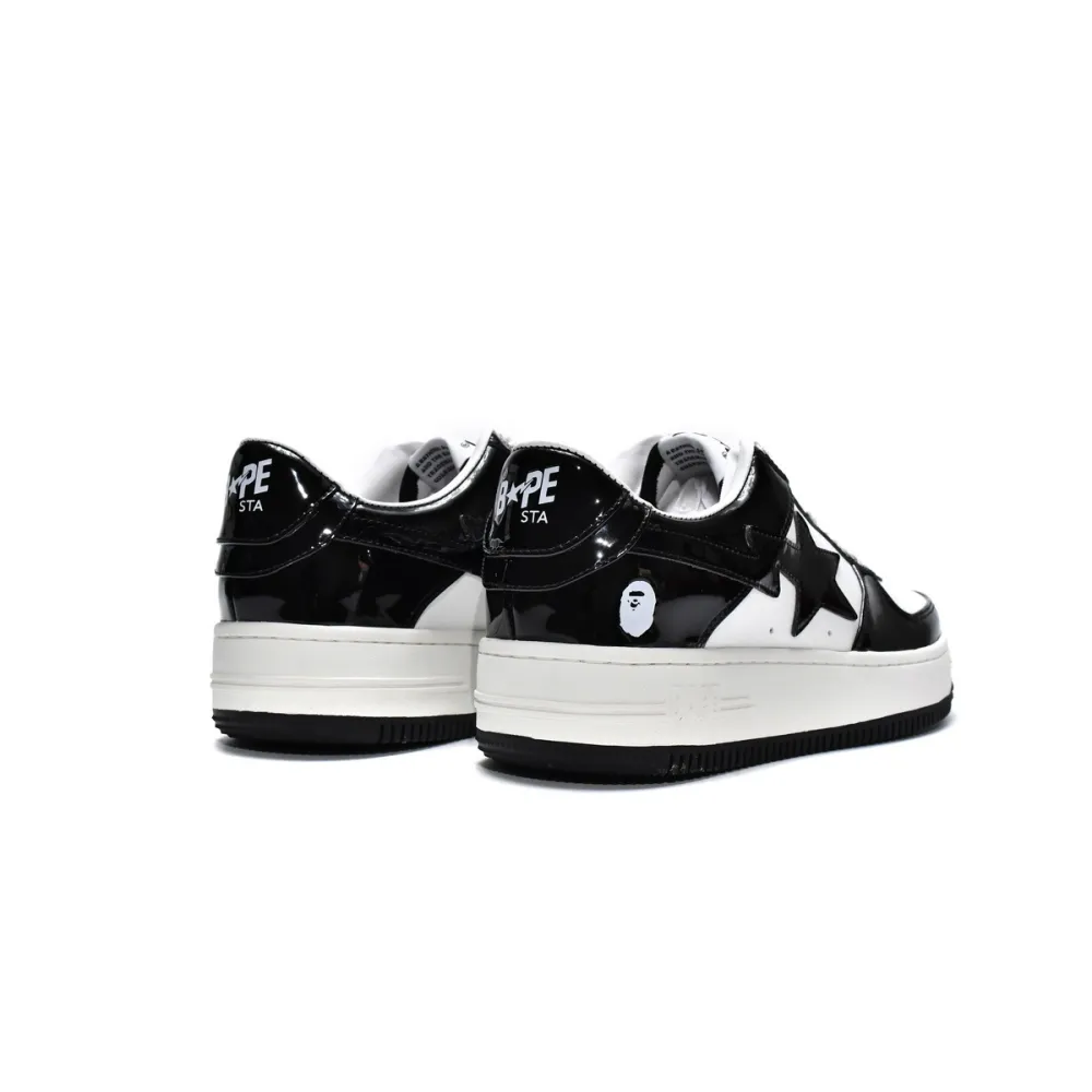  Perfectkicks A Bathing Ape Bape Sk8 Sta Low White Black, 1G70-109-0001