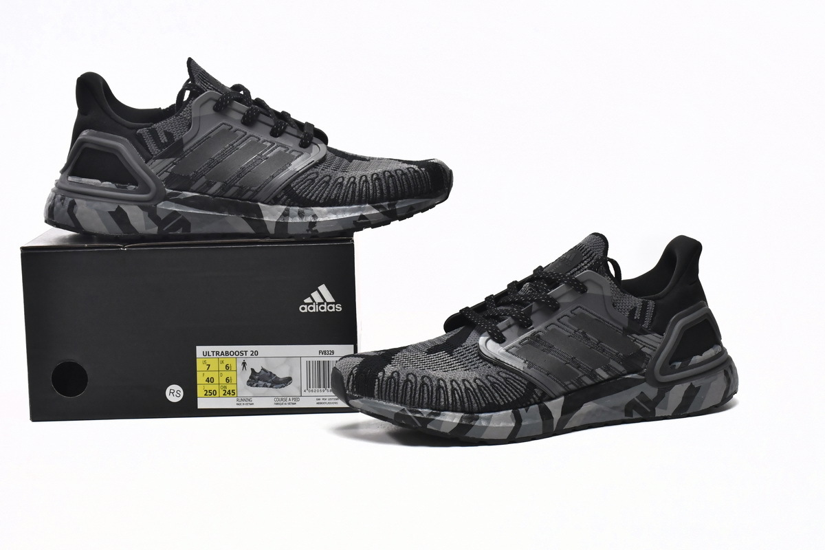  GET Ultra Boost 20 Core Black Grey, FV8329 