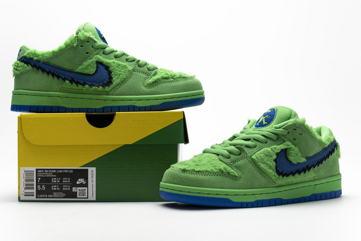  Perfectkicks SB Dunk Low Grateful Dead Bears Green, CJ5378-300 