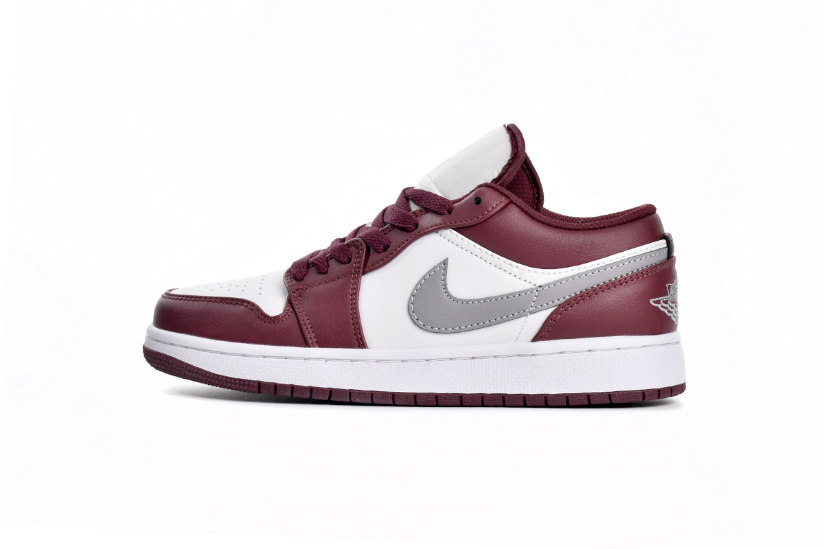 GET Jordan 1 Low White Bordeaux, 553558-615