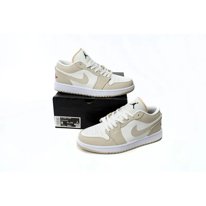 GET Jordan 1 Low SE Sail Rattan University Red, FB7168-121