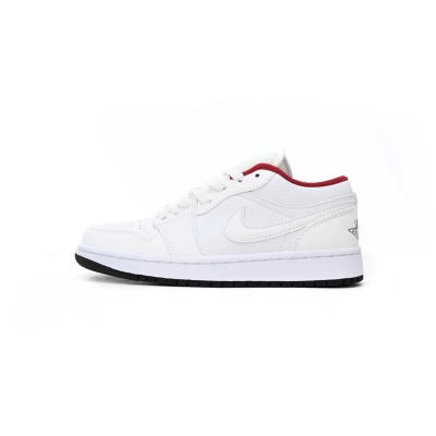  GET Jordan 1 Low White Gym Red Black (GS), 553560-164 01