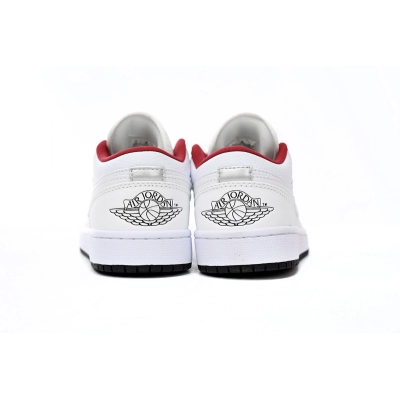  GET Jordan 1 Low White Gym Red Black (GS), 553560-164 02