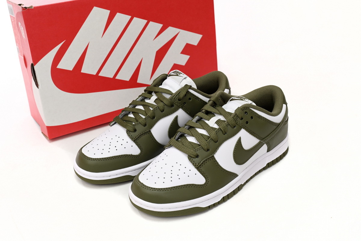  Perfectkicks Dunk Low White Scattered olive Green, DD1503-200