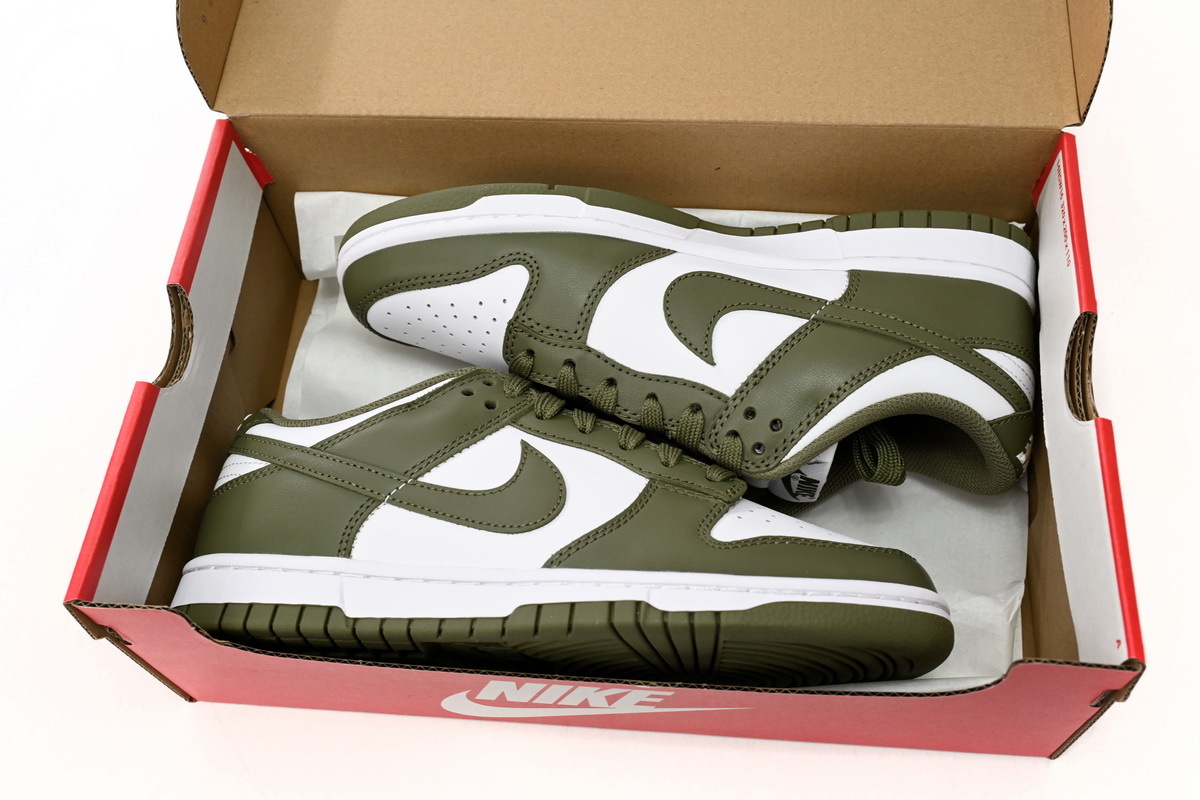  Perfectkicks Dunk Low White Scattered olive Green, DD1503-200