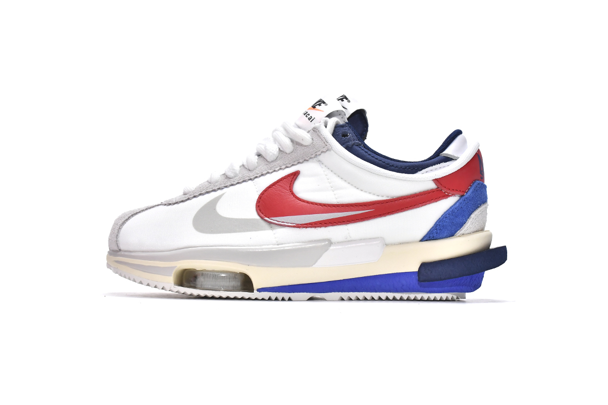  Perfectkicks Zoom Cortez SP sacai White University Red Blue, DQ0581-100