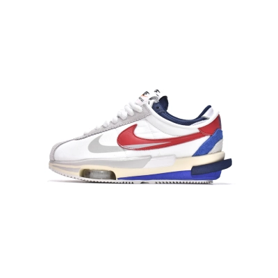  Perfectkicks Zoom Cortez SP sacai White University Red Blue, DQ0581-100 01