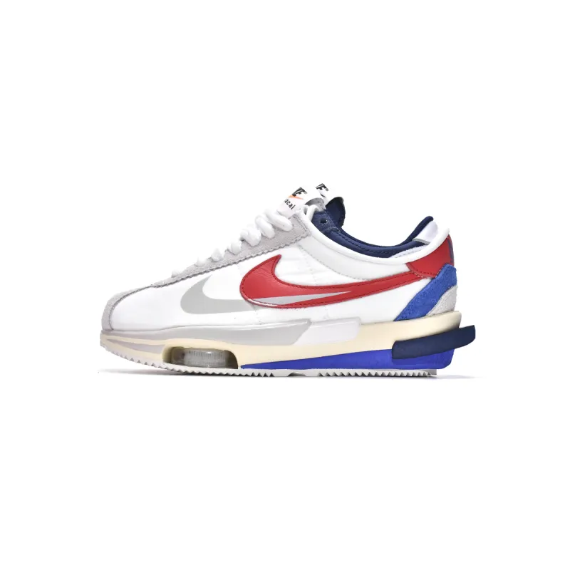 Perfectkicks Zoom Cortez SP sacai White University Red Blue, DQ0581-100