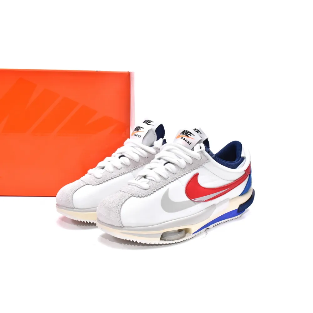 Perfectkicks Zoom Cortez SP sacai White University Red Blue, DQ0581-100