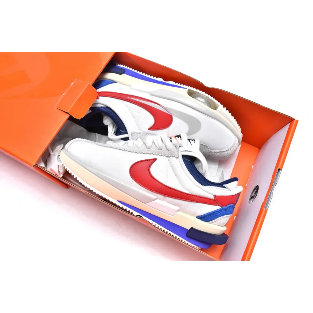 Perfectkicks Zoom Cortez SP sacai White University Red Blue, DQ0581-100