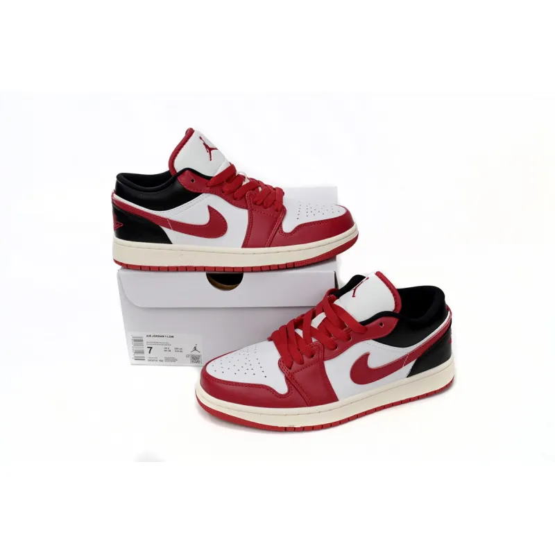 GET Jordan 1 Low Reverse Black Toe, DC0774-160