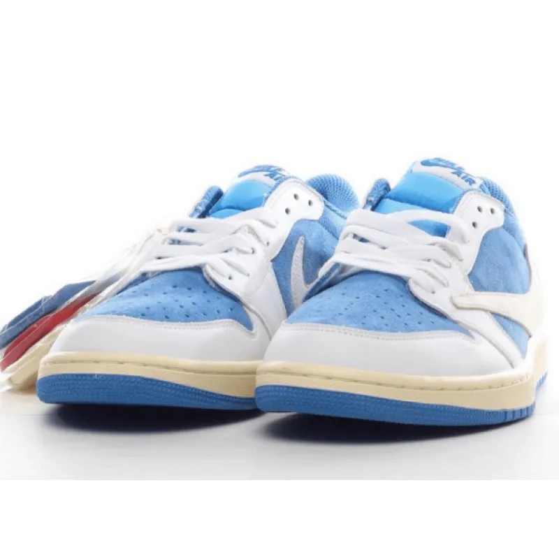 Perfectkicks Travis Scott x Fragment x Air Jordan 1 Low “UNC Blue”,CQ4277-212