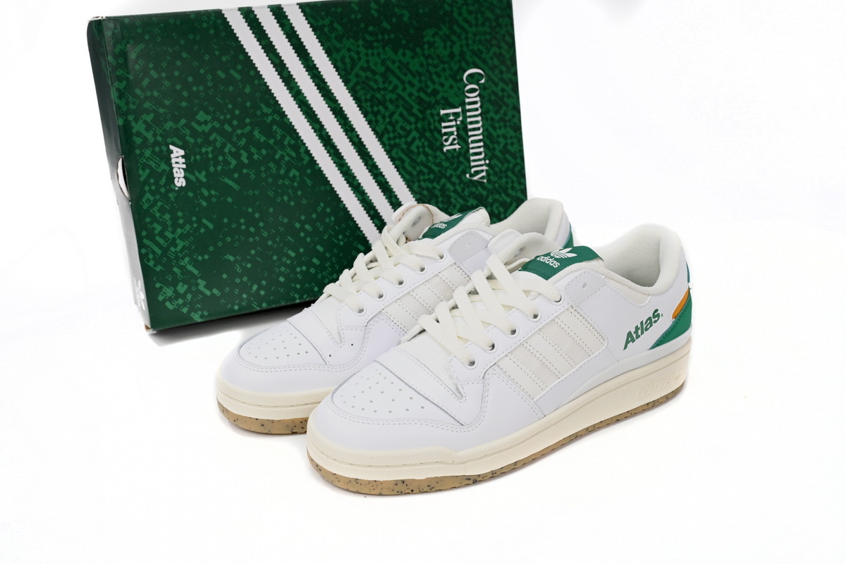  GET Atmos x adidas Forum Low White Green, HQ6996