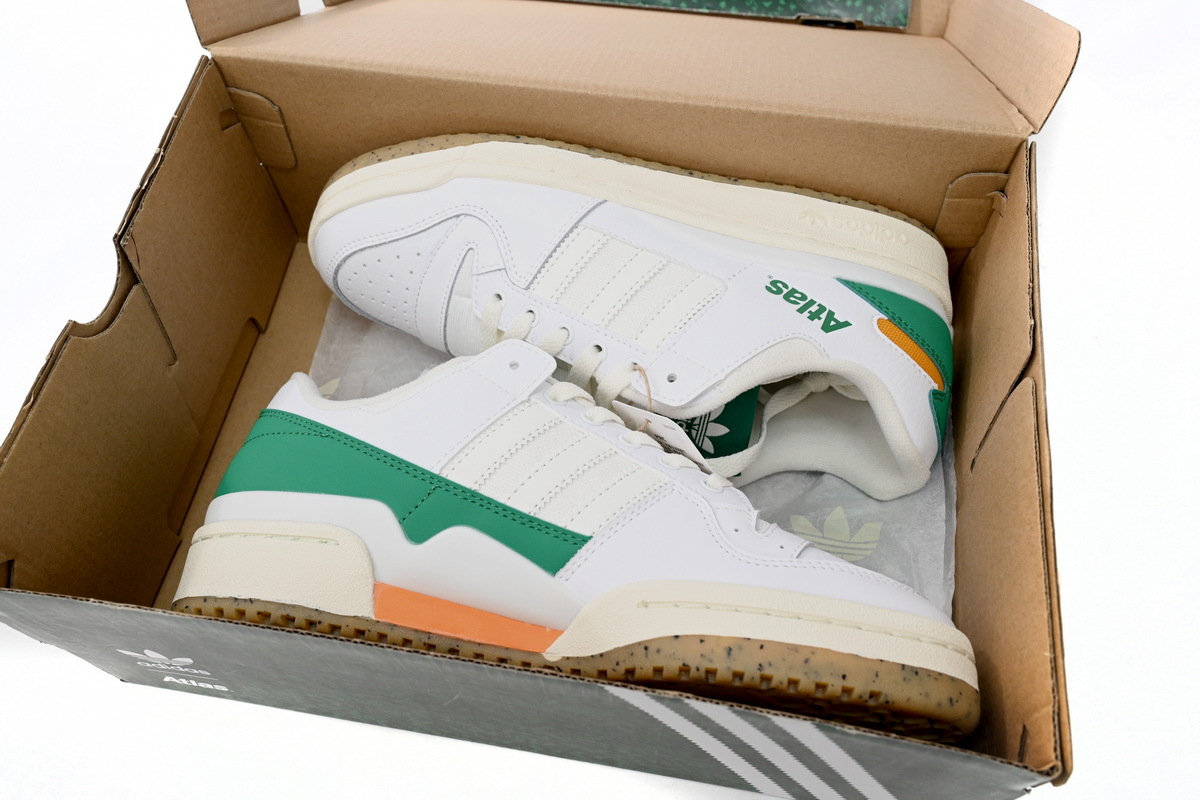  GET Atmos x adidas Forum Low White Green, HQ6996