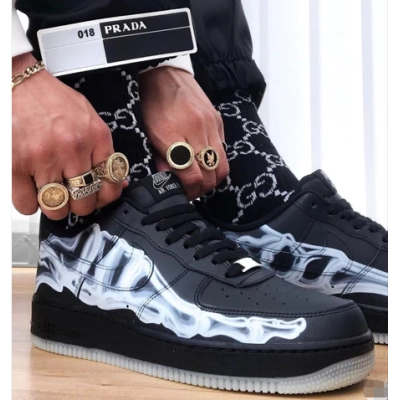  Perfectkicks Air Force 1 Low Black Skeleton Halloween (2019), BQ7541 001 02