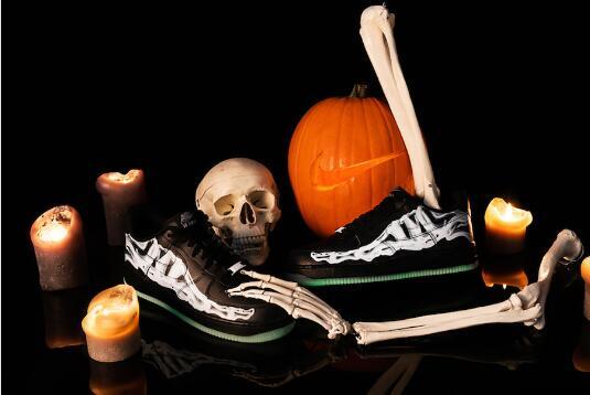  Perfectkicks Air Force 1 Low Black Skeleton Halloween (2019), BQ7541 001