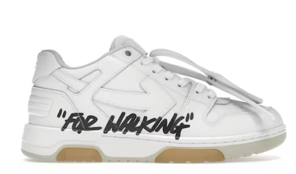 PK OFF-WHITE Out Of Office OOO Low Tops For Walking White Black,OMIA189R21LEA0020101 