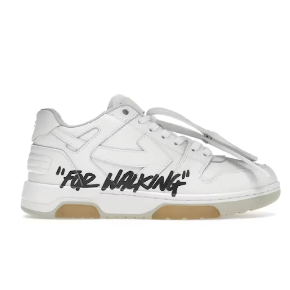 PK OFF-WHITE Out Of Office OOO Low Tops For Walking White Black,OMIA189R21LEA0020101 