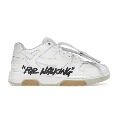 PK OFF-WHITE Out Of Office OOO Low Tops For Walking White Black,OMIA189R21LEA0020101  02