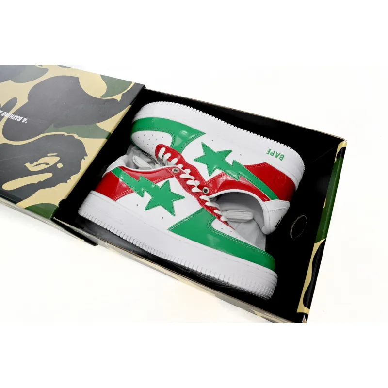 GET A Bathing Ape Bape Sta Low Red, white, and Green,1180-191-004