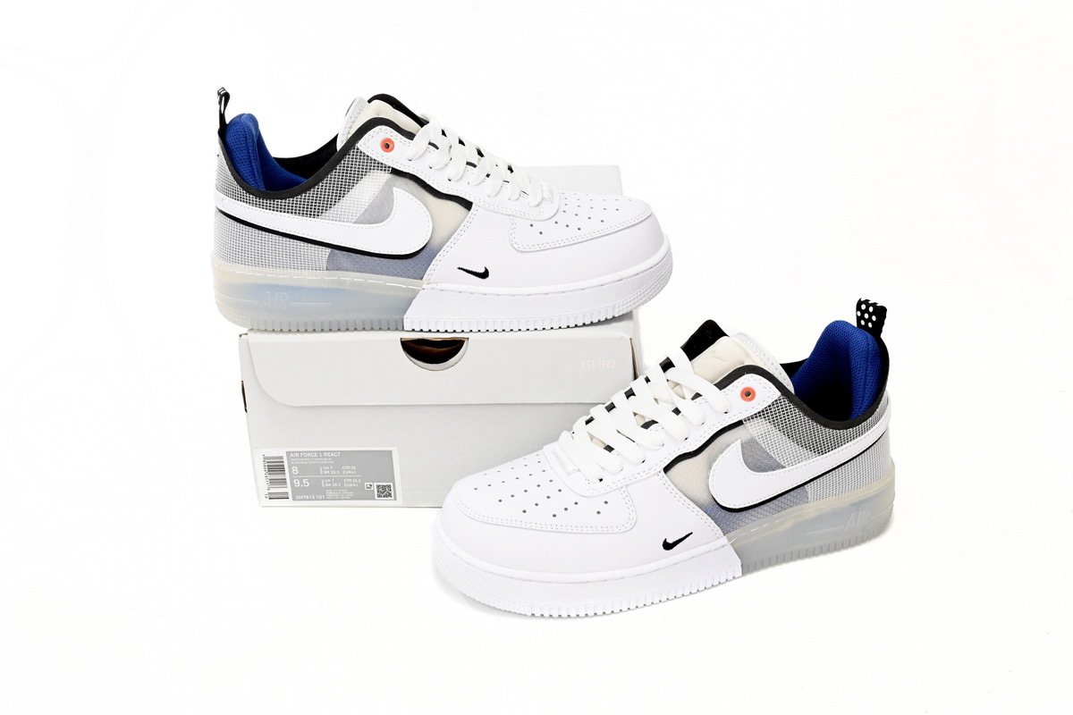  GET Air Force 1 Low React Split White Photo Blue, DH7615-101