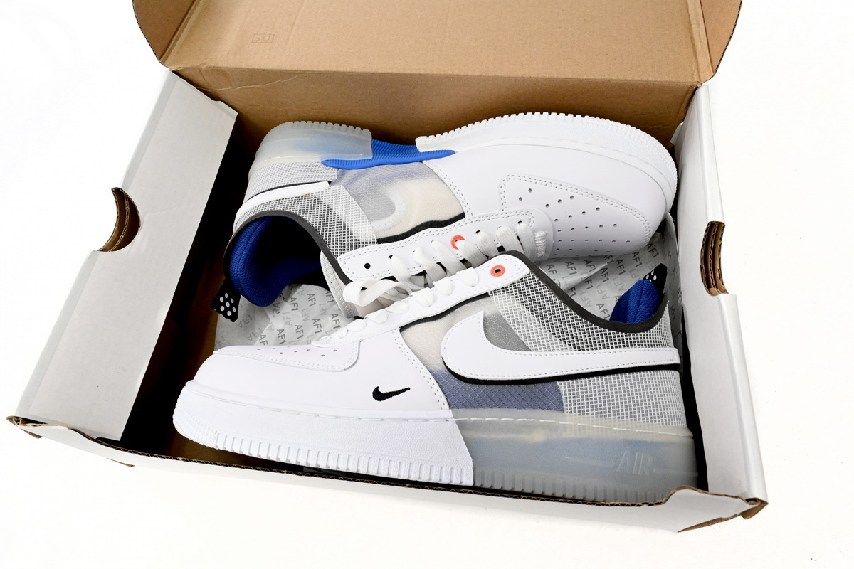  GET Air Force 1 Low React Split White Photo Blue, DH7615-101